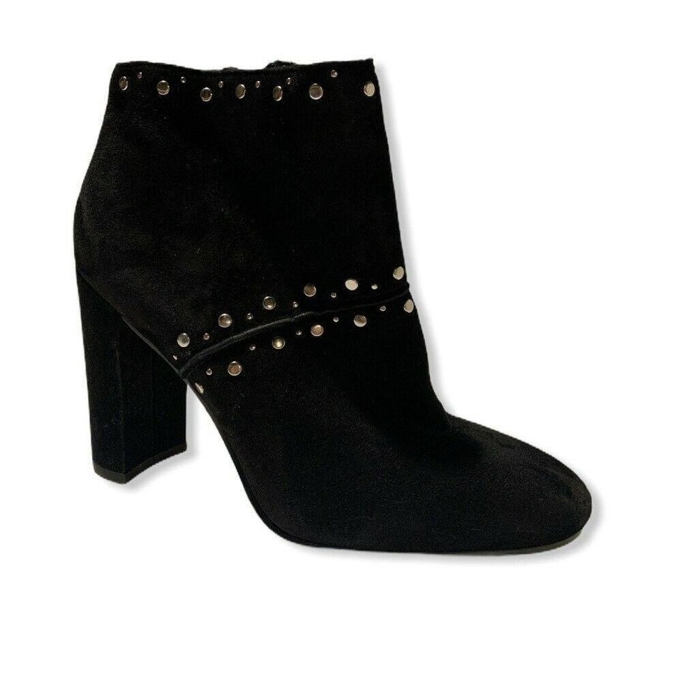 Sam Edelman Womens Booties Black Zipper Studded Al